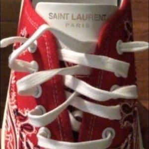 Red Paisley Bandanna Canvas Skate Sneaker